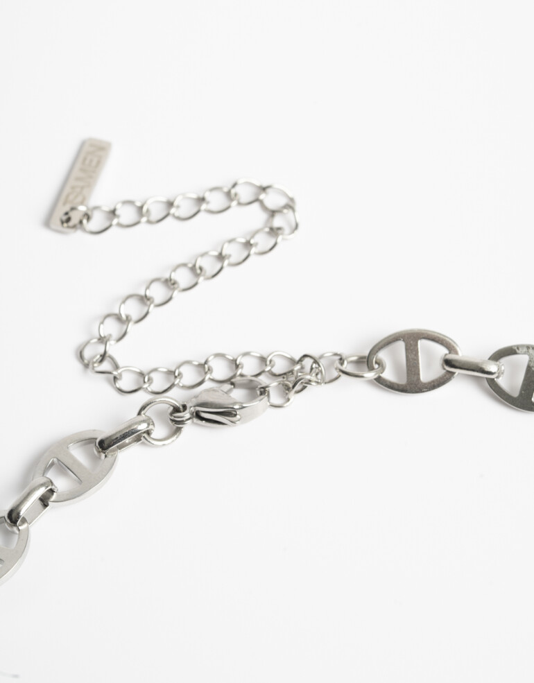 Collares Cortos Metal Collar De Acero Men´s Collection - Plateado