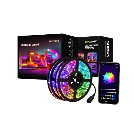 Tira Cinta Luces LED RGB Decorativas 10 M con App y control Multicolor