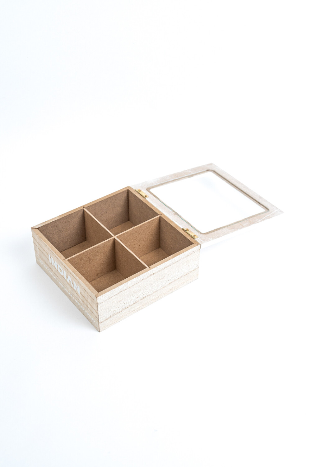 Caja Para Té Lyra, 4 Separaciones. Color Unico