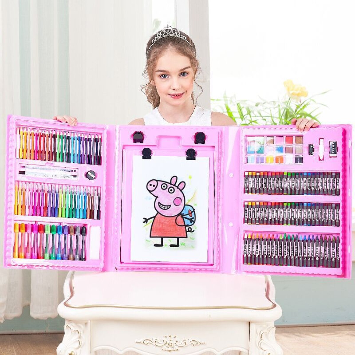 Maleta Set De Útiles Con Libreta - Rosa 