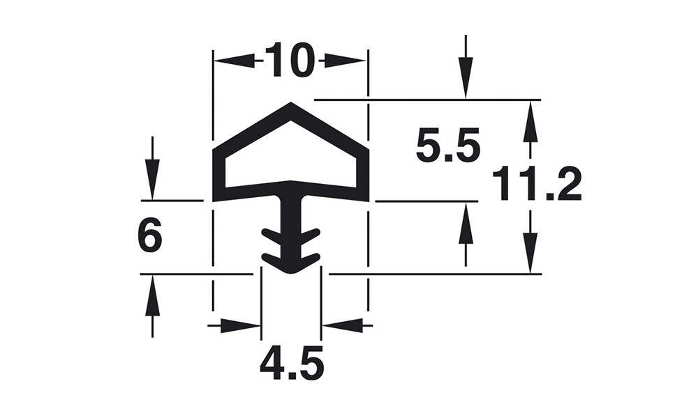 Burlete para puerta casita 950.10.987 rollo 9 mts Burlete Para Puerta Casita 950.10.987 Rollo 9 Mts