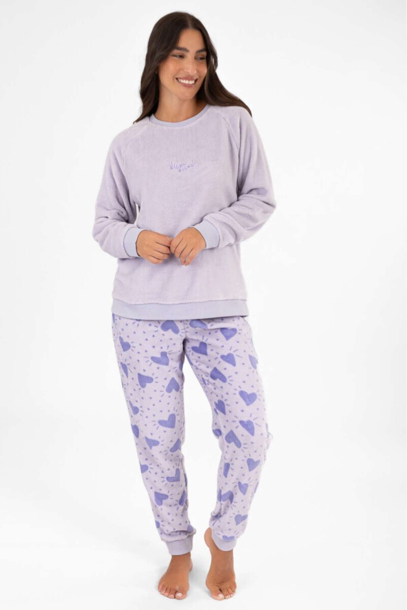 Pijama fluffy bisou - Lila 