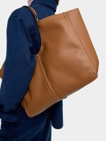 Bolso Shopper Liso Con Bolsa camel