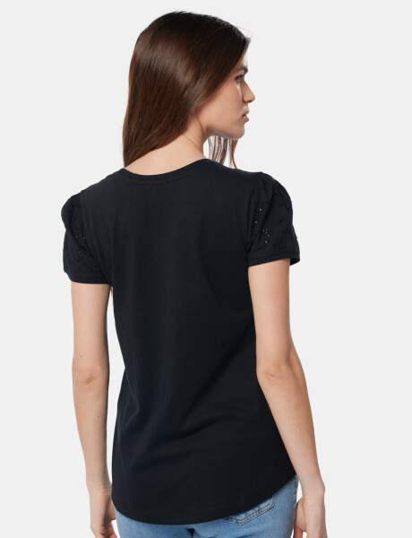 REMERA BRODERIE LISA Negro