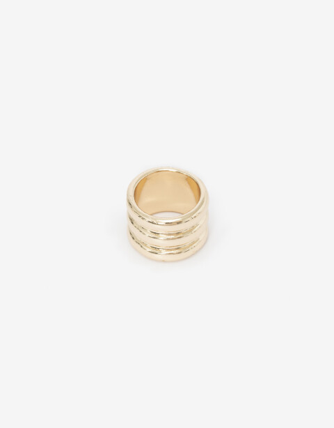 Anillos Medianos y Grandes Metal Anillo Triple De Metal - Dorado