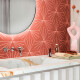 Porcelanato Hexagonal Rojo Decorado 21X18.2Cm Piso Pared GAMAS DE TERRACOTA