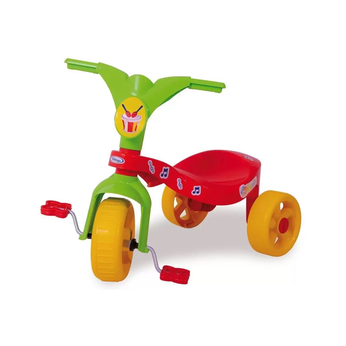 Triciclo de plástico con pedales diseño ergonómico - Rojo 