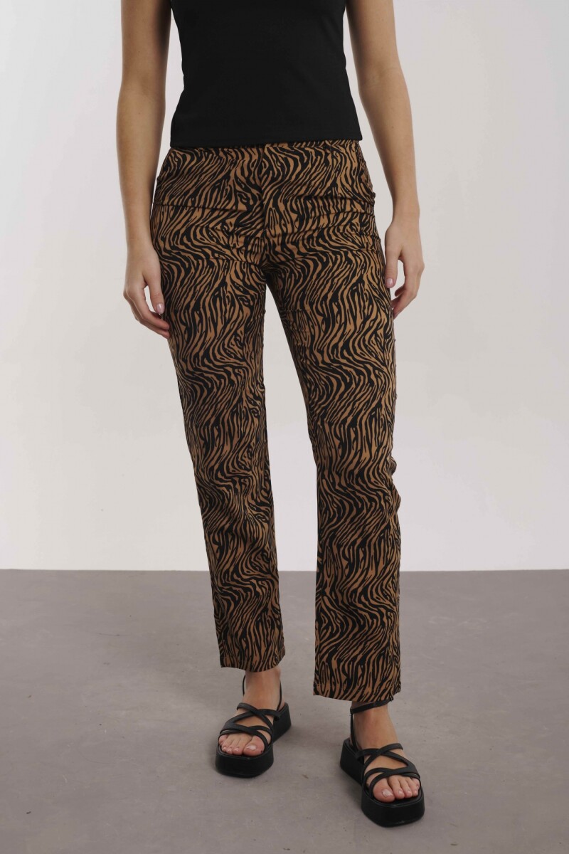 PANTALON LAURA CEBRA MARRÓN Y NEGRO