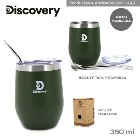 Mate de Acero Discovery con Tapa y Bombilla VERDE