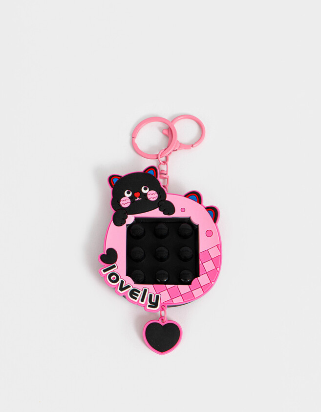 Llavero Lúdico Llavero Y Charm Pop It Gatito - Fucsia Claro