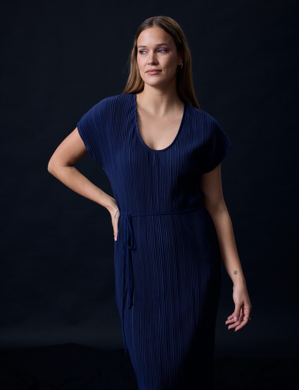 Vestido Midi Plisado AZUL