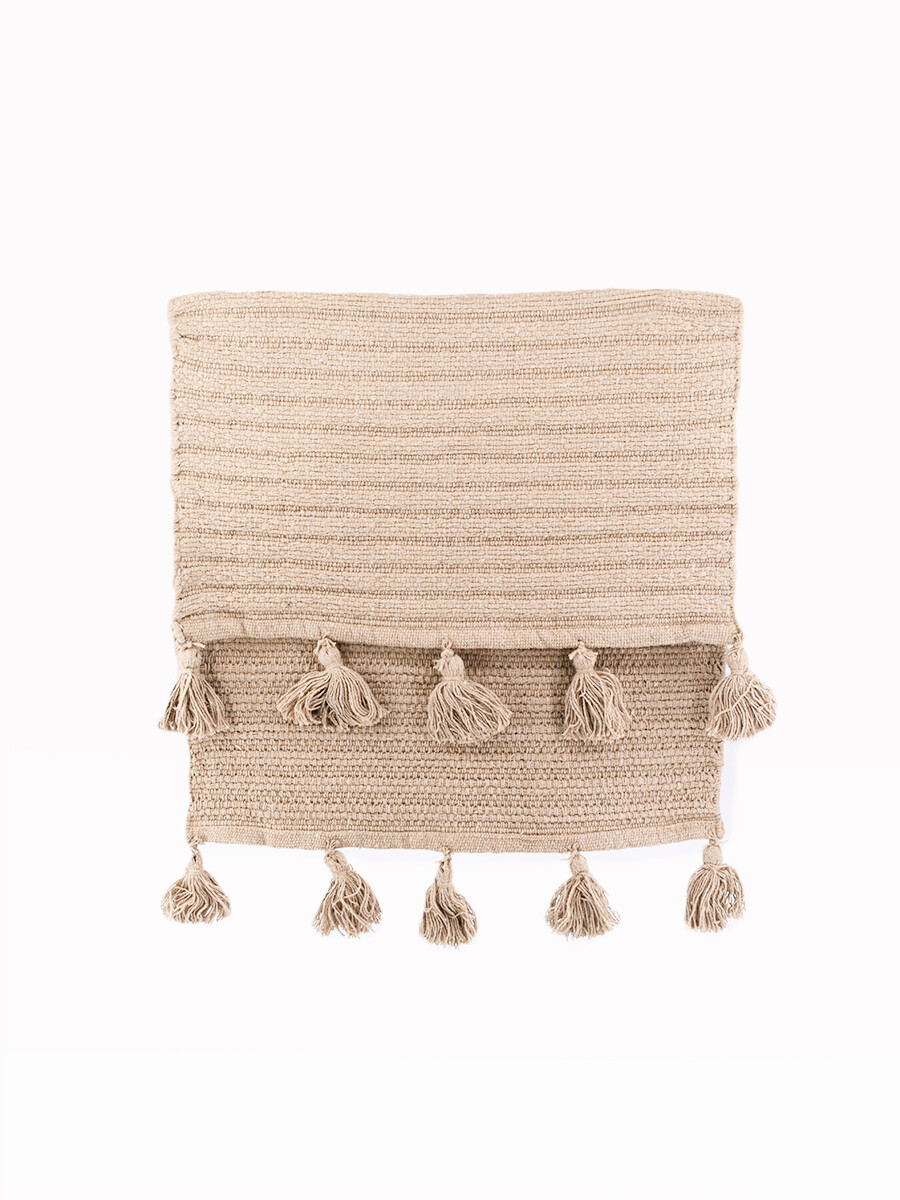 ALFOMBRA ALGODÓN BORLAS - BEIGE (V) 