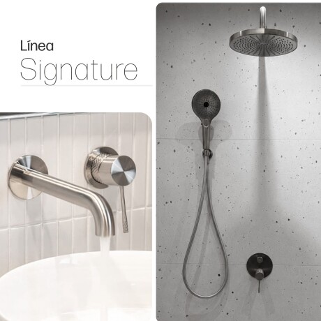 GRIFERIA JUEGO MONOCOMANDO BRUSHED NICKEL BRILLO SIGNATURE GRIS-BRUSHED NICKEL
