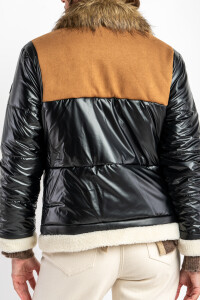 Campera Capitoneada Combinada Negro