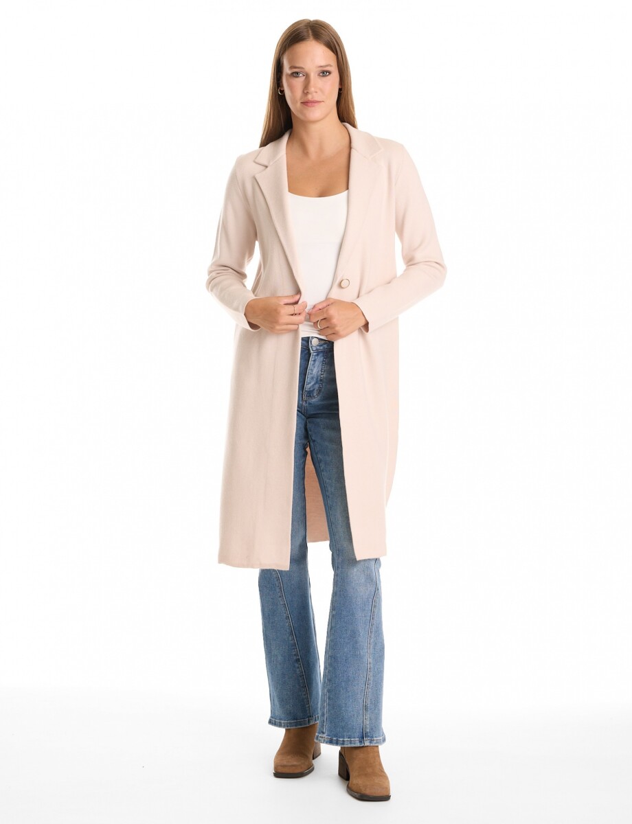 Chaqueta De Punto Con Solapa - Beige 