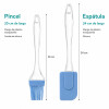Pincel y Espátula en Silicona Celeste
