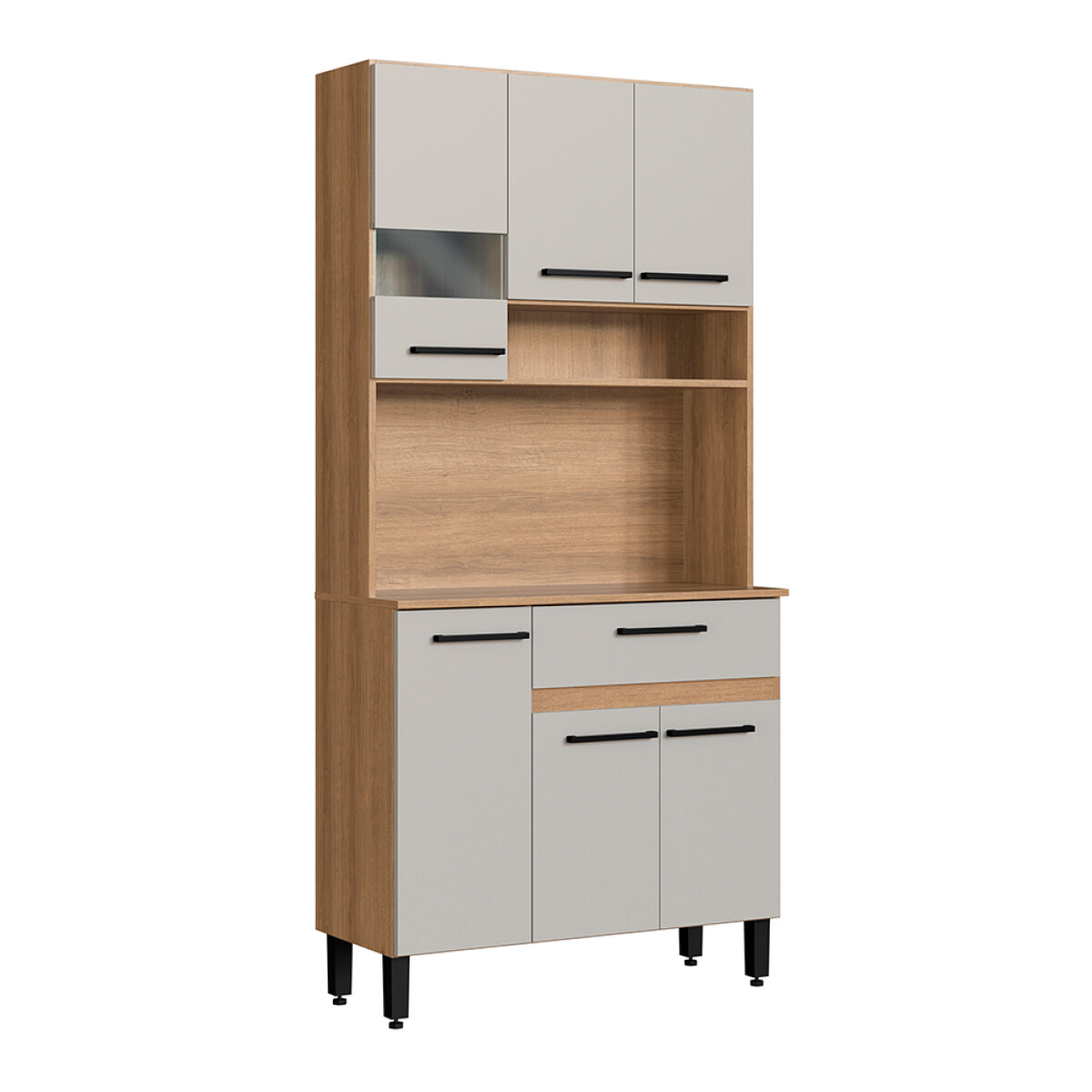 Aparador Multiuso 1 Cajón 4 Estantes 6 Puertas Ub - BLANCO-MARRON 