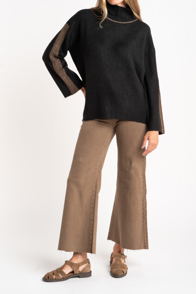 Polera Combinada Negro