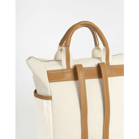 Mochila Canvas Bicolor Blanco Crudo