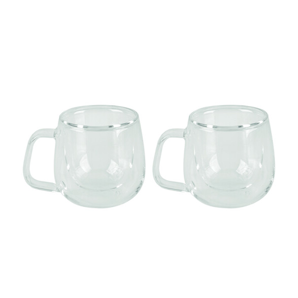 Juego 2 tazas de vidrio doble para té o capuccino TF6618