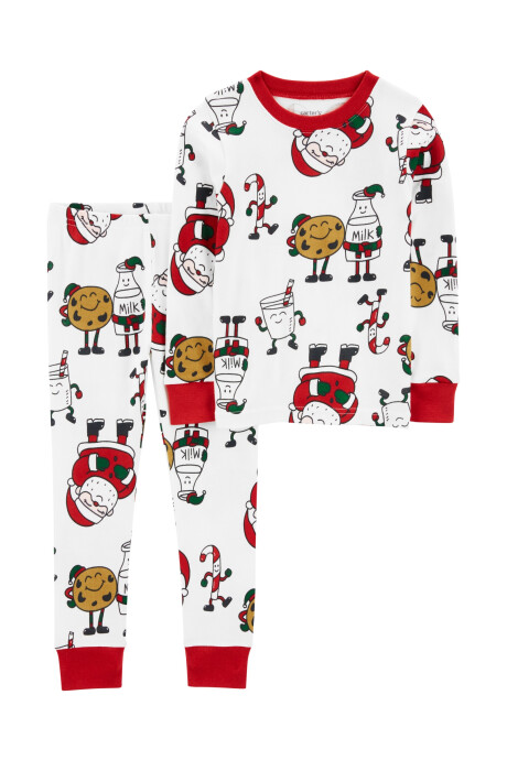 Pijama dos piezas de algodón diseño papá noel Sin color