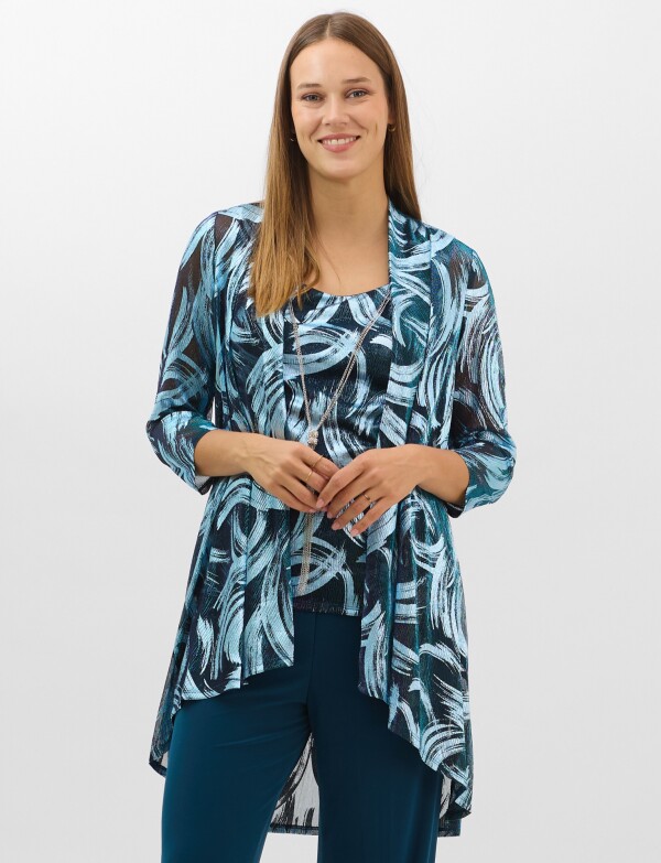 Conjunto 3 Piezas Estampado Pinceladas PETROLEO