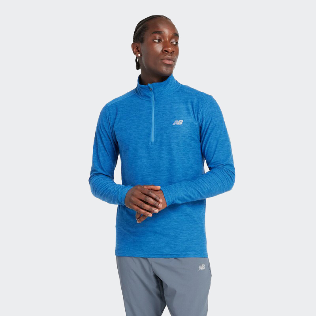 Buzo New Balance Space Dye 1/4 Zip - Azul 