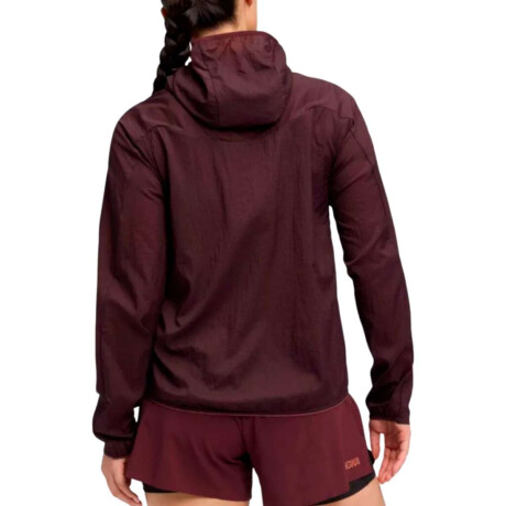 Hoka Campera Skyflow Jacket Mujer Negro-Bordo