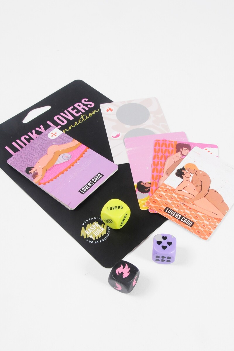 Lucky Lovers juego de cartas, dados y raspaditas negro