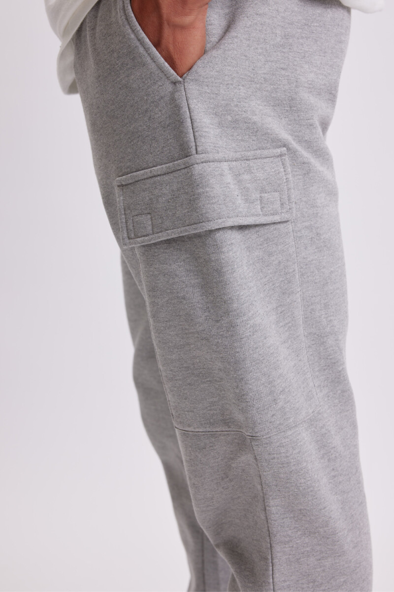 Pantalón deportivo jogger básico Gris Melange