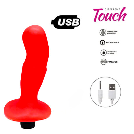 Masajeador Prostático Con Vibrador USB Rojo