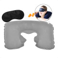 Almohada De Viaje Inflable Apoya Cabeza Auto Ãmnibus AviÃ³n Gris