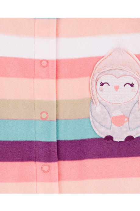 Pijama una pieza de micropolar, con pie, estampa búho Pijama una pieza de micropolar, con pie, estampa búho