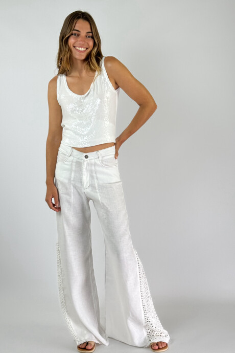 PANTALON JACINTO NEW CROCHET Blanco