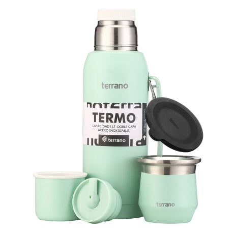 Set Acero 1LT. Mate Flap Verde Agua