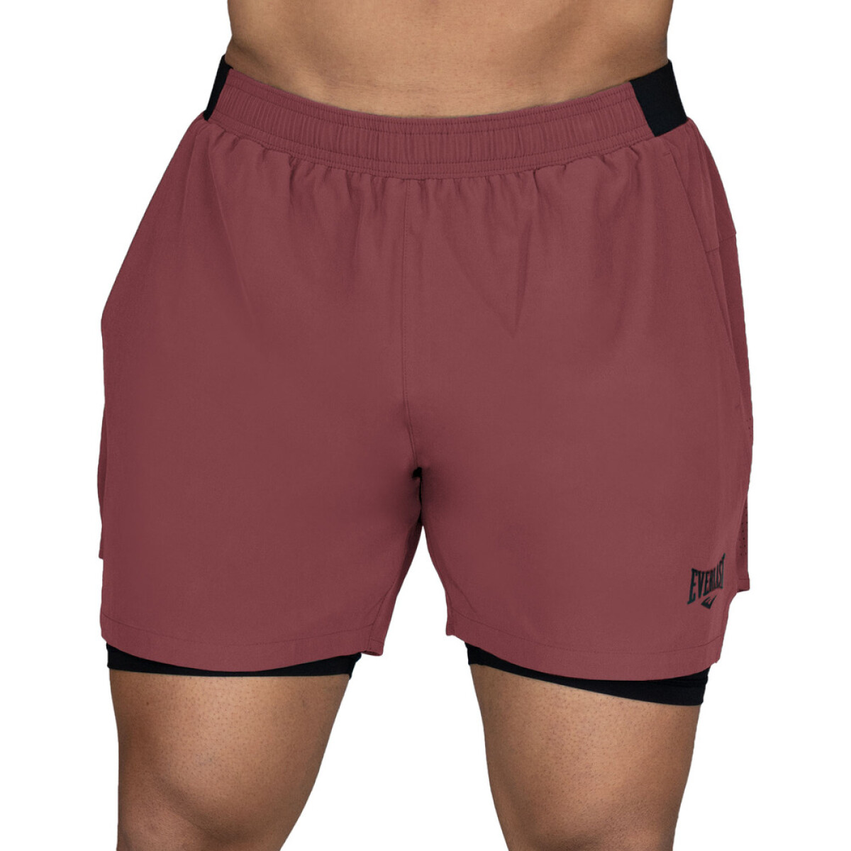 SHORT 2IN1 MEN POLY/SPX EVERLAST PIONEER 5" WINE M6 - WINE 