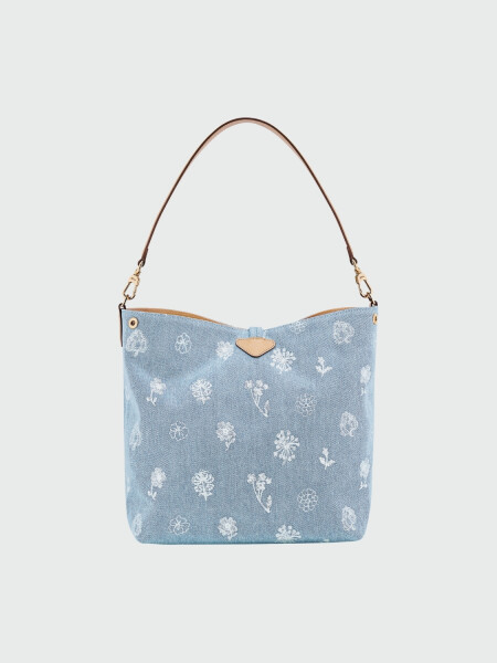Longchamp - Bolso tipo cubo, Le Roseau Denim 0
