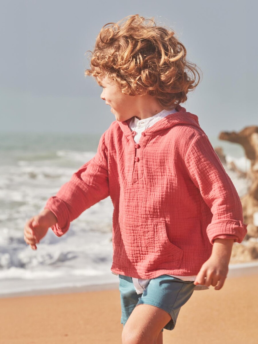Sobrecamisa Con Bolsillo De Canguro Rosa