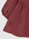 Vestido Tejido Bordado Coral Oscuro