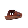 Sandalia Casual De Cuero Mujer Country Tira Ancha Telha-marron Oscuro
