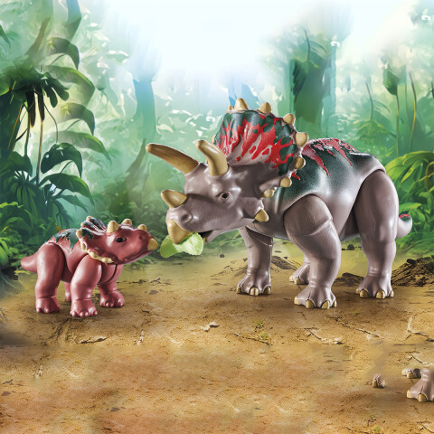Explorador de Dinosaurios Triceratops Playmobil 29 Piezas U