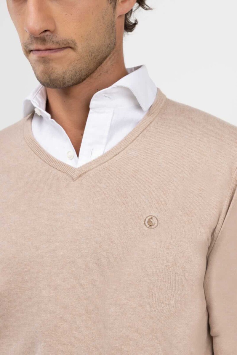 Jersey Cuello Pico El Ganso Beige