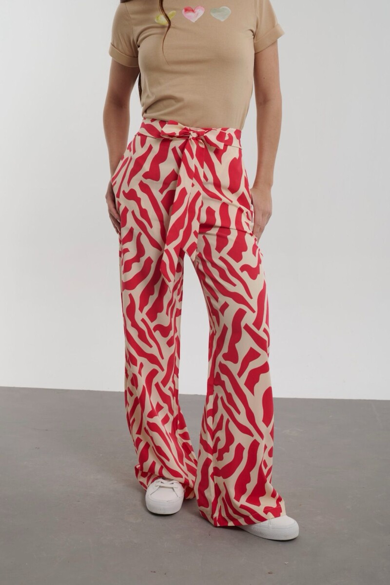 PANTALON KENDALL ESTAMPADO ROSA Y BEIGE