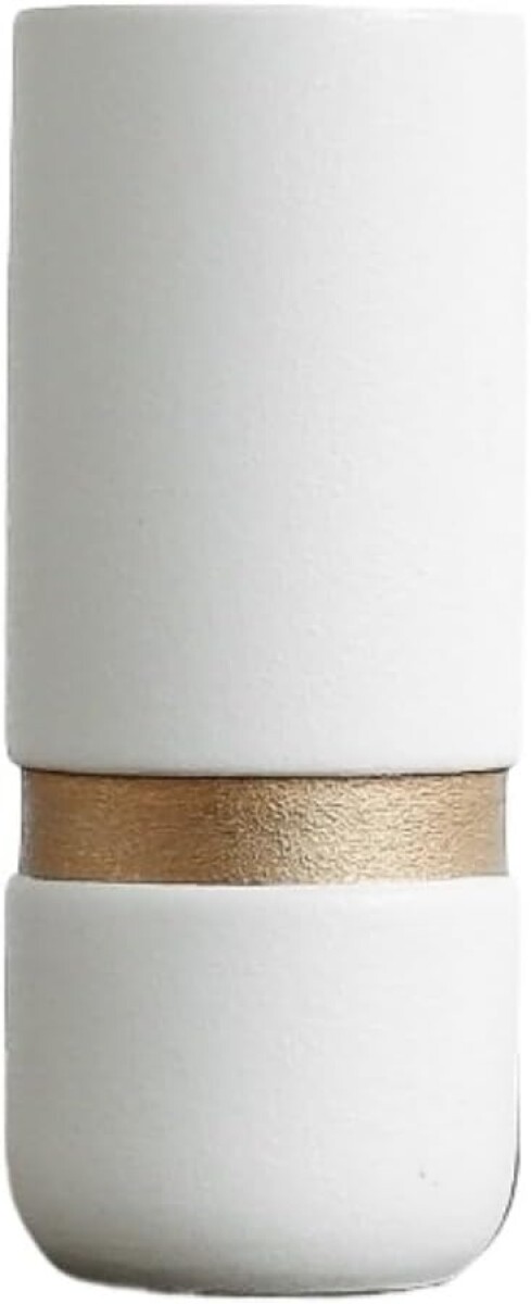 FLORERO CERAMICA CRUDA C/ LINEA DORADA 