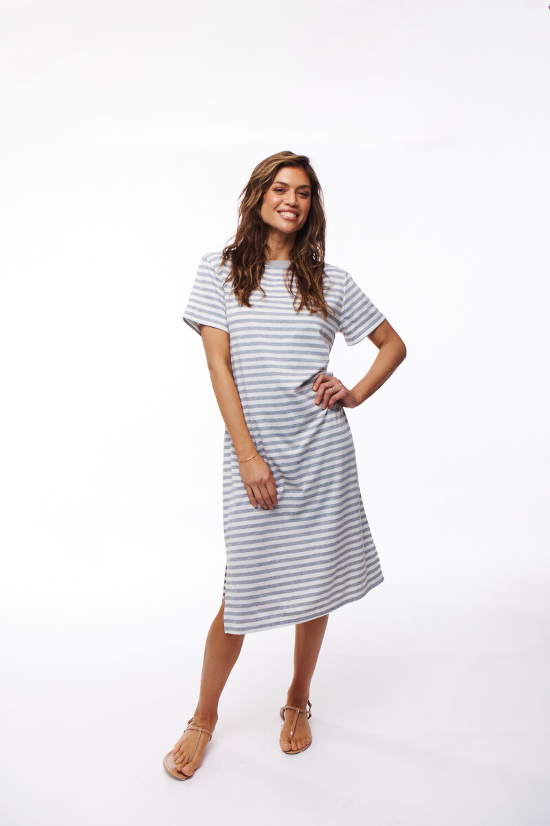 VESTIDO DAISY GRIS RAYAS