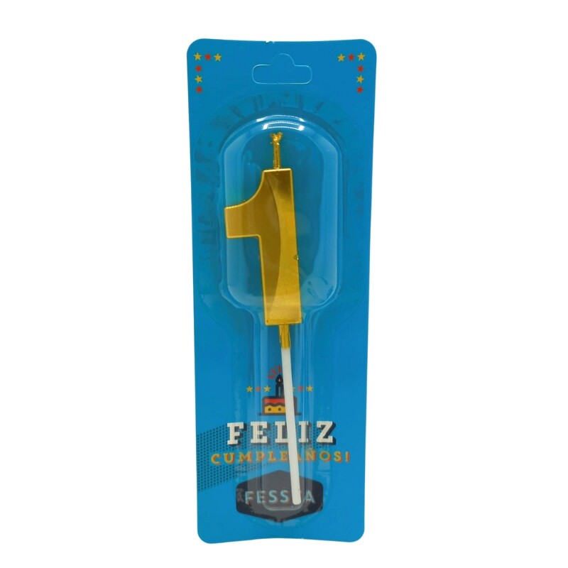 Vela Fessta Número 3D Chica Dorada UNO