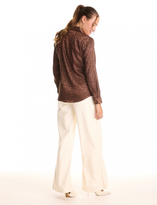 Camisa Satén MARRON