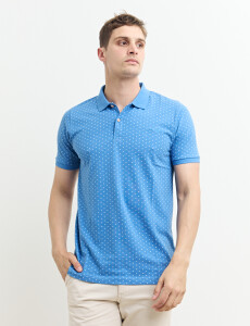 520752 REMERA HARRINGTON LABEL Azul Piedra Melange