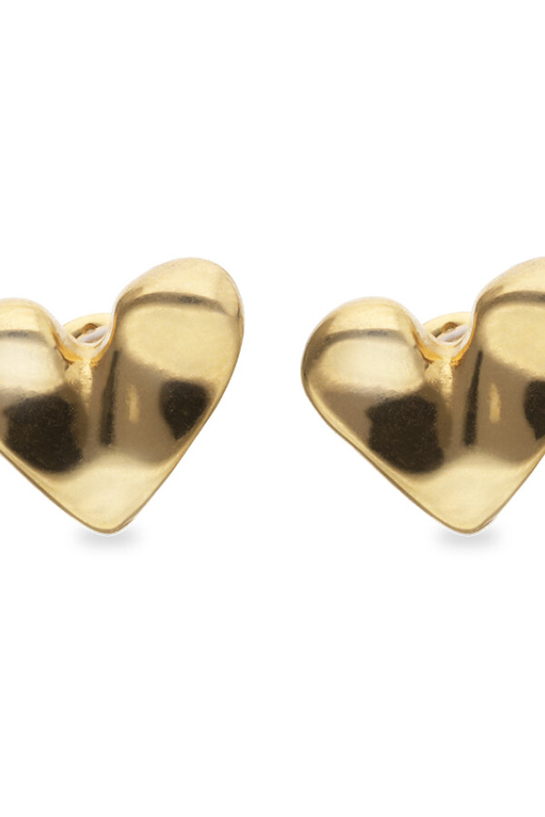 PENDIENTES DE CORAZÓN DE ALEACIÓN DE METALES BAÑADOS EN ORO 18K Pendiente