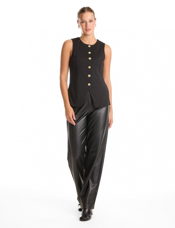 Chaleco Botones NEGRO